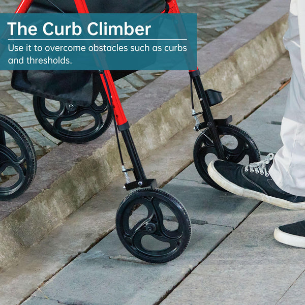 YF-9007B Dual-Brake Ergonomic Handgrip Rollator Walker 10" Wheels