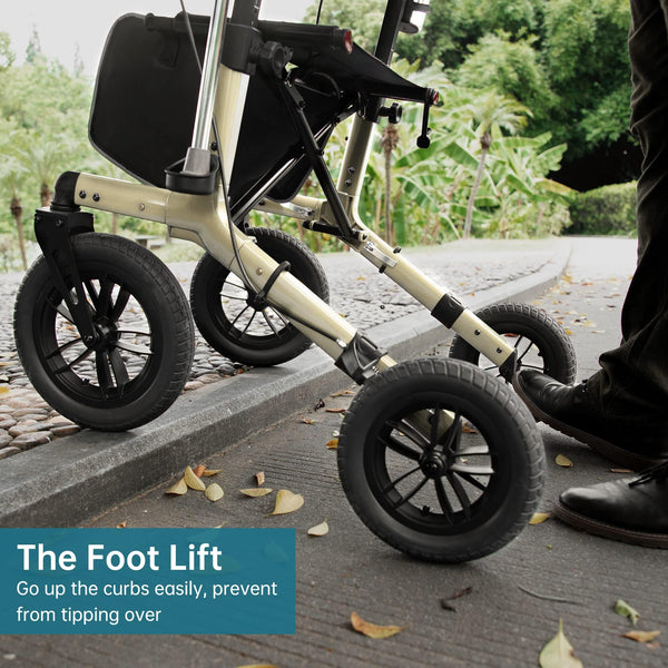 KLD-9212 All Terrain Dual-Brake Rollator Walker 12" Wheels