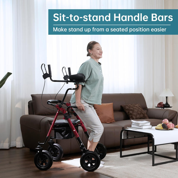 HFK-9236T4 All Terrain Dual-Brake Upright Walker 10" Wheels