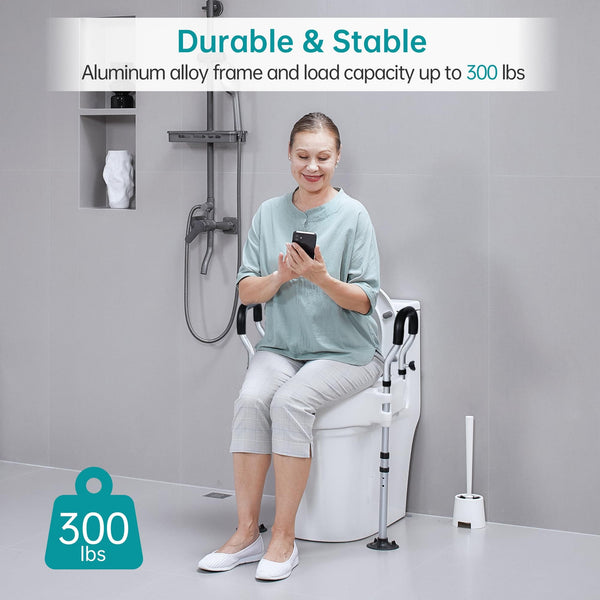 HFK-3377 Height-Adjustable Raised Toilet Seat-Assisted Stand-Up Support