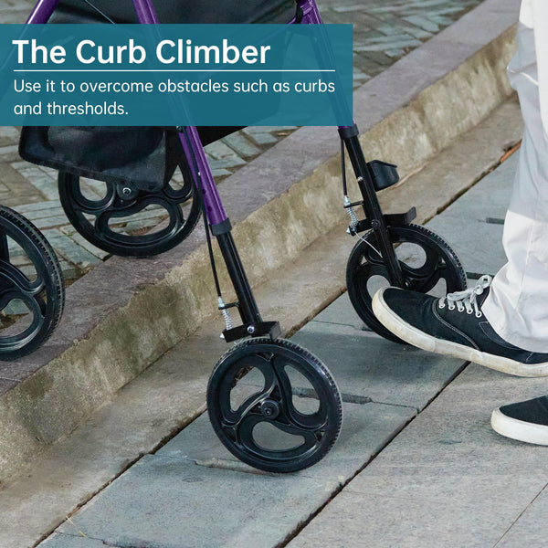 YF-9007B Dual-Brake Ergonomic Handgrip Rollator Walker 10" Wheels