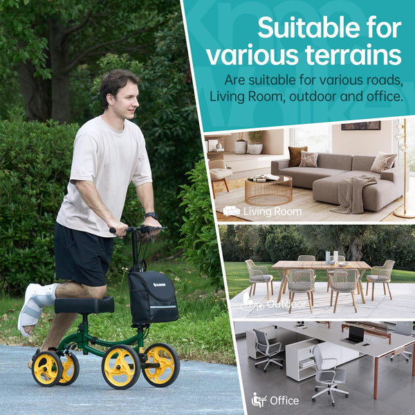 YF-9011A Deluxe Steerable Medical Knee Walker 10" Wheels