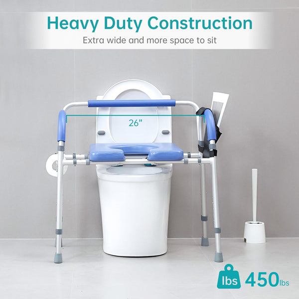 HFK-3375KD-2 Heavy-Duty Raised Toilet Seat-Non-slip Rubber Tips