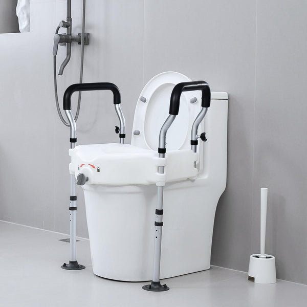 HFK-3377 Height-Adjustable Raised Toilet Seat-Assisted Stand-Up Support