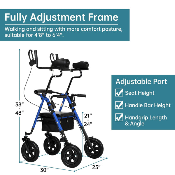 HFK-9236T4 All Terrain Dual-Brake Upright Walker 10" Wheels