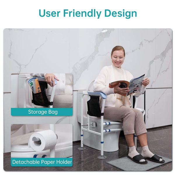 QC-F45 Height-Adjustable Toilet Safety Non-Slip Rails