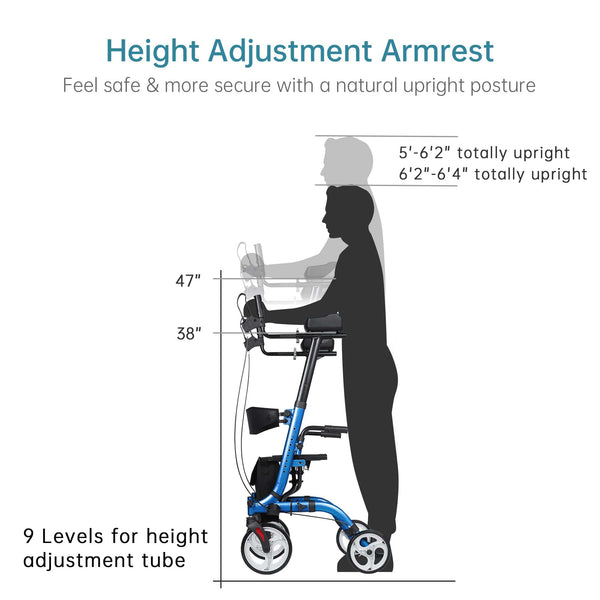 HFK-9210KDB-3 Dual-Brake Lightweight Upright Walker 10" Wheels