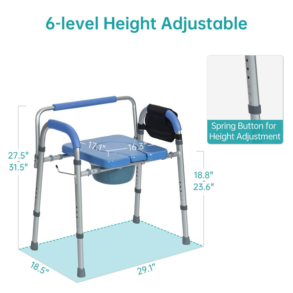 HFK-3375KD-2 Heavy-Duty Raised Toilet Seat-Non-slip Rubber Tips