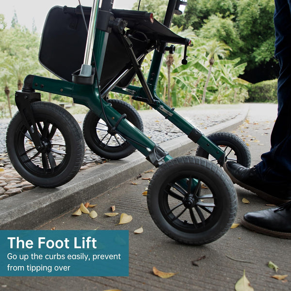 KLD-9212 All Terrain Dual-Brake Rollator Walker 12" Wheels