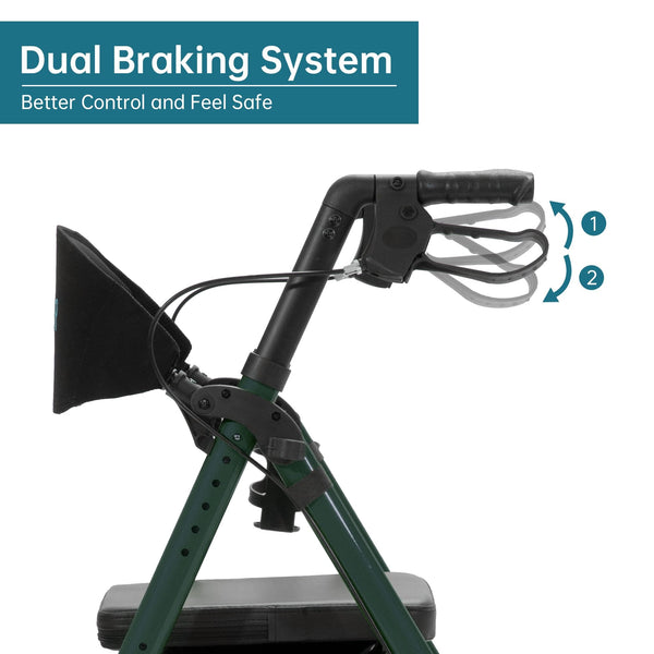 KLD-9218-10 All Terrain Dual-Brake Rollator Walker 10" Wheels