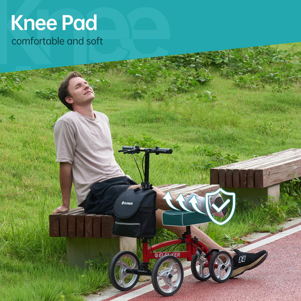 YF-9010A Steerable Foldable Knee Walker 10" Wheels with Bag