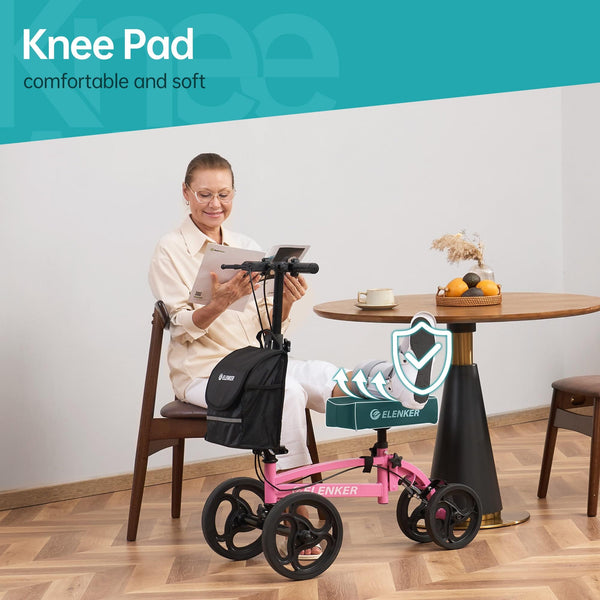 YF-9010A Steerable Foldable Knee Walker 10" Wheels with Bag