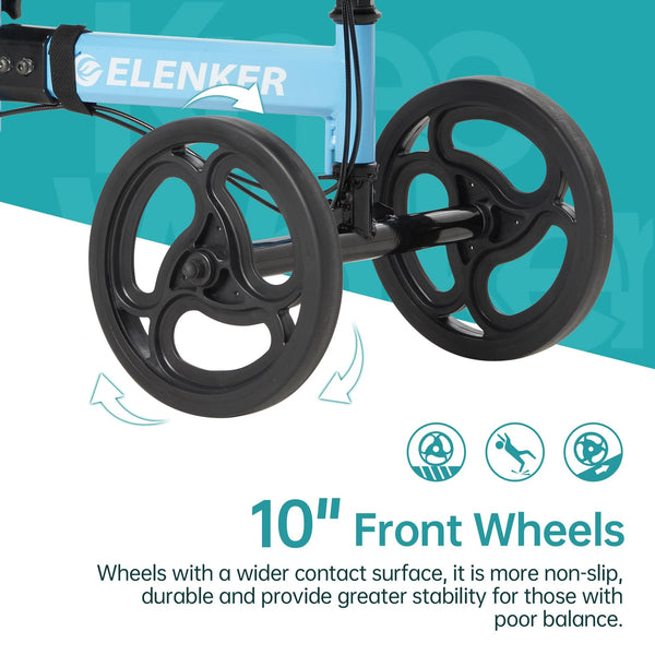 YF-9002D Steerable Deluxe Medical Knee Walker 10" Wheels