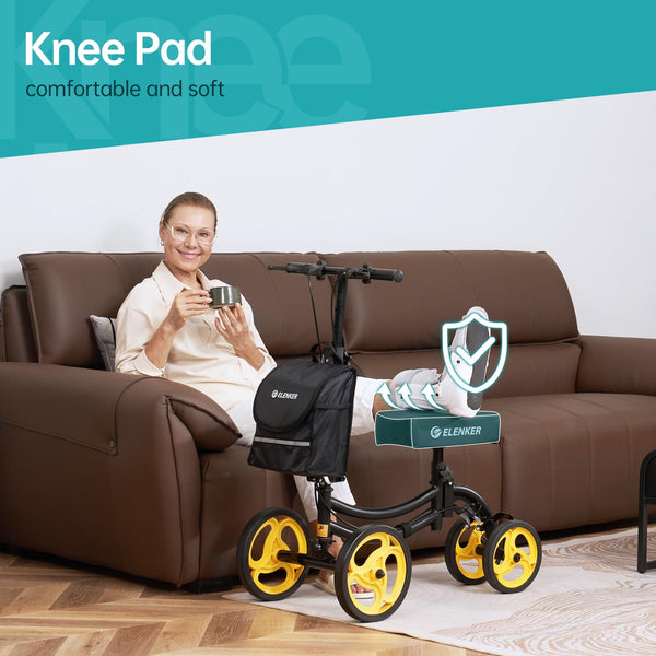 YF-9011A Deluxe Steerable Medical Knee Walker 10" Wheels