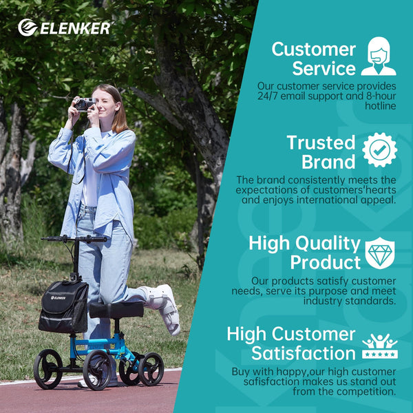 YF-9005F Knee Walker 10" Wheels with Dual Braking System