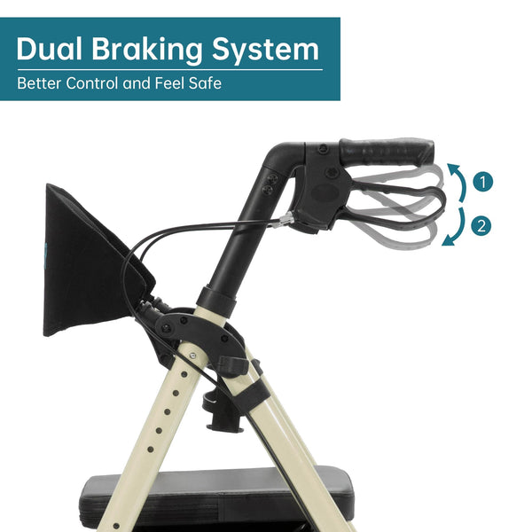 KLD-9218-10 All Terrain Dual-Brake Rollator Walker 10" Wheels