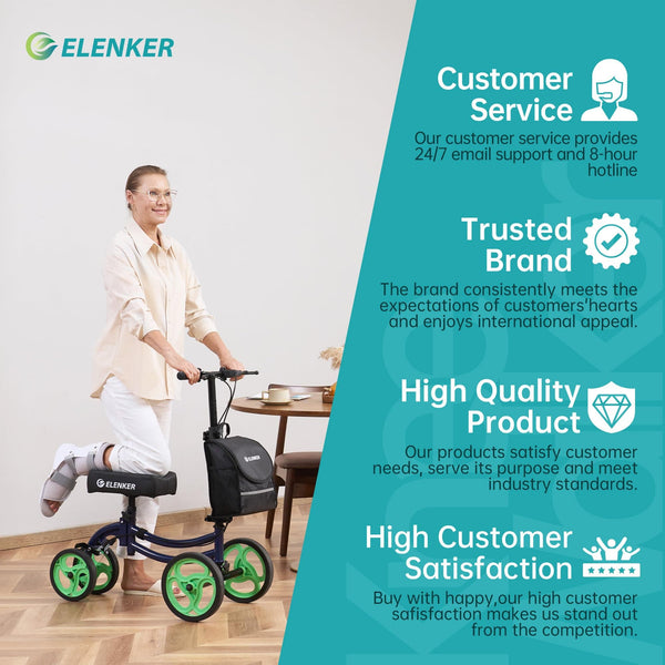 YF-9011A Deluxe Steerable Medical Knee Walker 10" Wheels