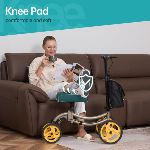 YF-9011A Deluxe Steerable Medical Knee Walker 10" Wheels