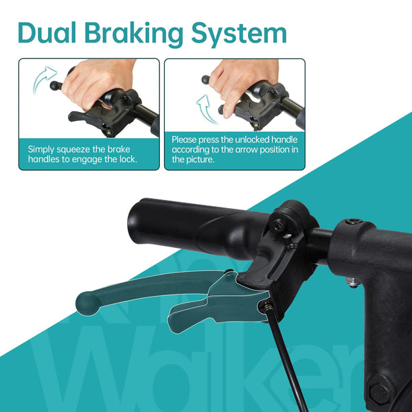 YF-9005F Knee Walker 10" Wheels with Dual Braking System