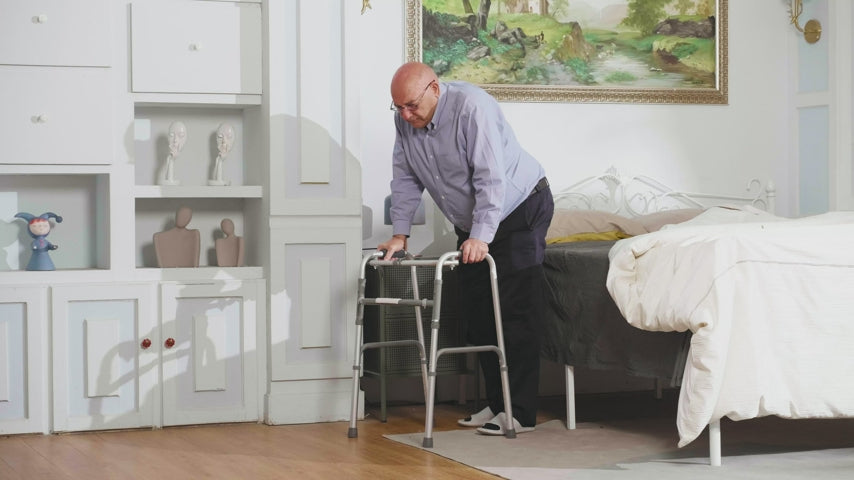 Elenker HFK-9240 Upright Walker with 10” Wheels, Seat, Padded Armrests