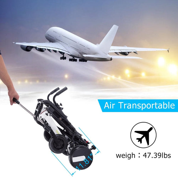 DY01106 2020 Electric Wheelchair, Foldable Power Wheel Chair with Retractable Handle for Travel Outdoor freeshipping - Elenker