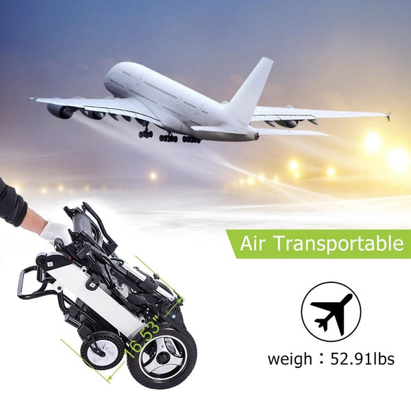 DY01105 2020 Electric Wheelchair, Foldable Powered Wheel Chair, 15 Miles Battery Life with Headrest for Home Outdoor freeshipping - Elenker