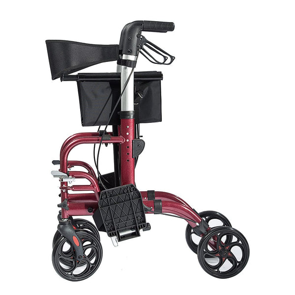HFK-9213 Medical Transport Chair, Foldable Rollator Walker with Detachable Footrests by Elenker® freeshipping - Elenker