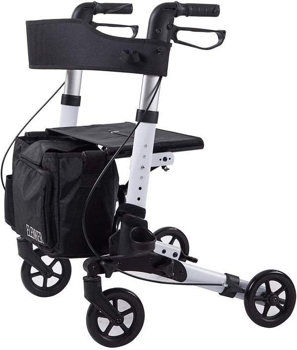 HFK-9202D Dual-Brake Compact Foldable Rollator Walker 6" Wheels
