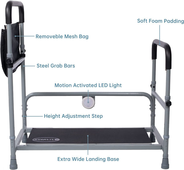 HFK-7204 Adjustable Safe Non-slip Bed Step Stool