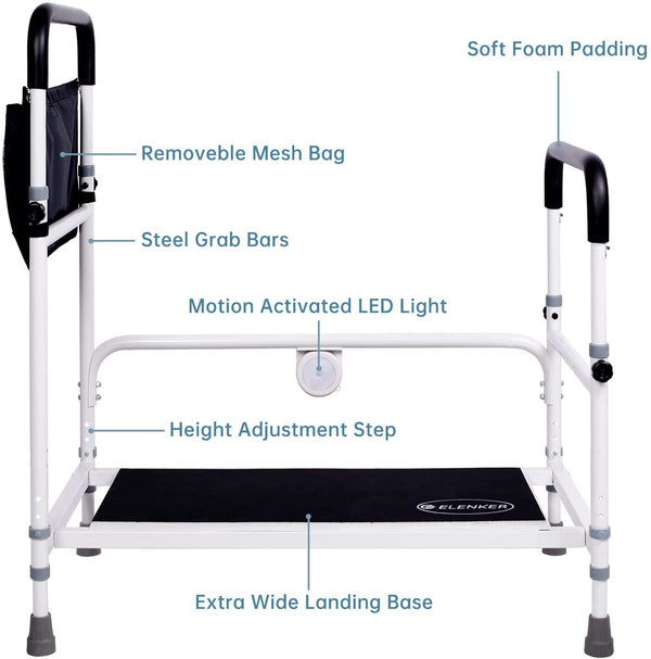 HFK-7204 Adjustable Safe Non-slip Bed Step Stool