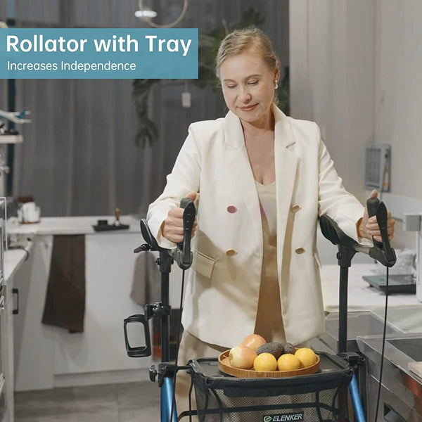 KLD-9215 Dual-Brake Lightweight Upright Walker 8" Wheels