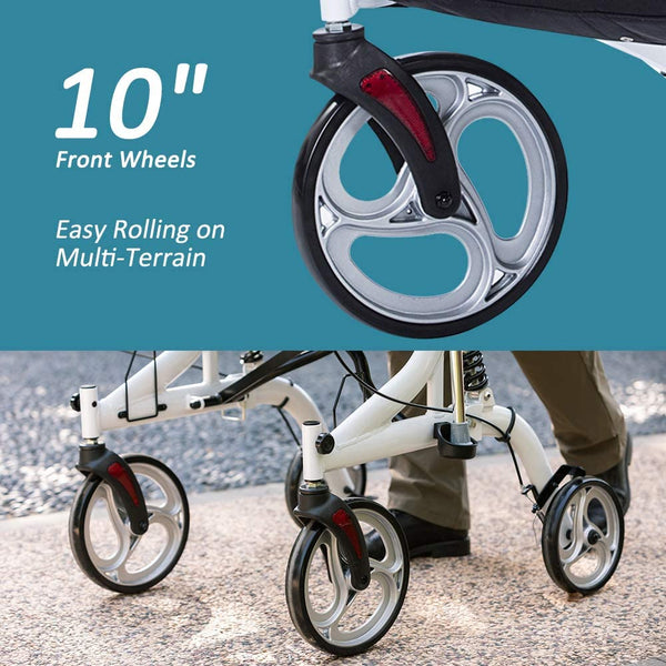 HFK-9211B Dual-Brake Shock-Absorbing Upright Walker 10" Wheels