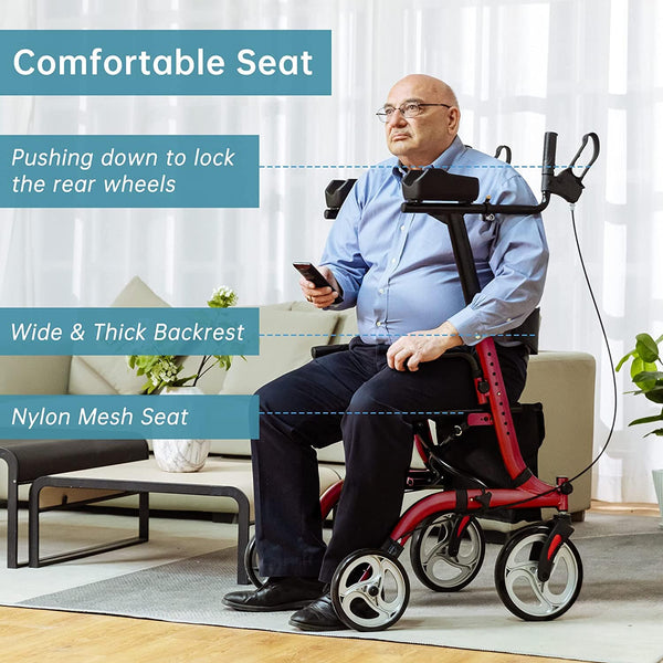 HFK-9210KDB-3 Dual-Brake Lightweight Upright Walker 10" Wheels