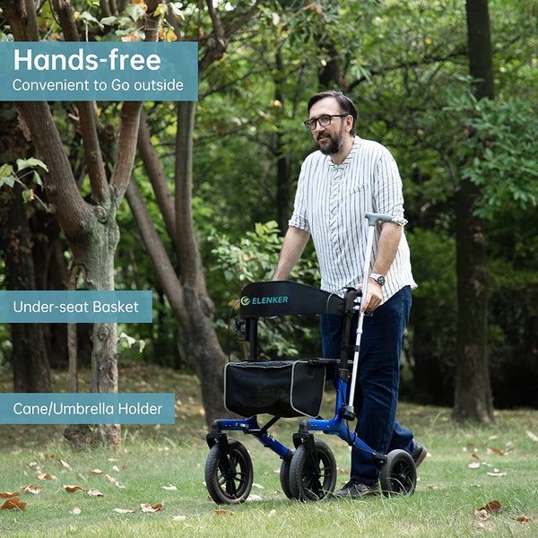 KLD-9212 All Terrain Dual-Brake Rollator Walker 12" Wheels