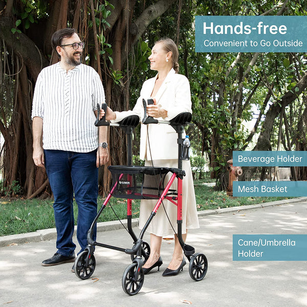 KLD-9215 Dual-Brake Lightweight Upright Walker 8" Wheels