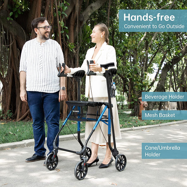 KLD-9215 Dual-Brake Lightweight Upright Walker 8" Wheels