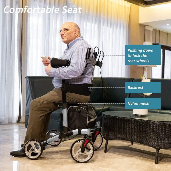 HFK-9223 Dual-Brake Upright Walker 10" Wheels