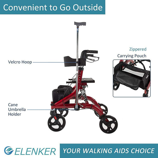 HFK-9211 Dual-Brake Shock-Absorbing Rollator Walker 10" Wheels