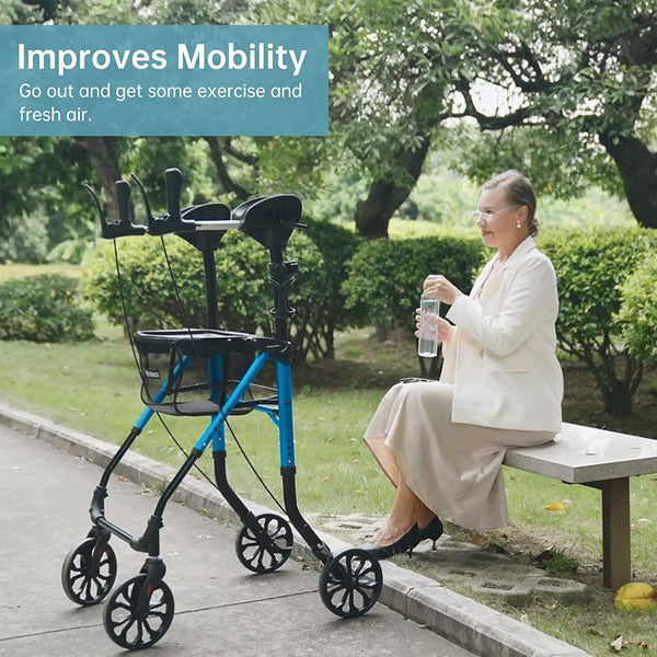 KLD-9215 Dual-Brake Lightweight Upright Walker 8" Wheels