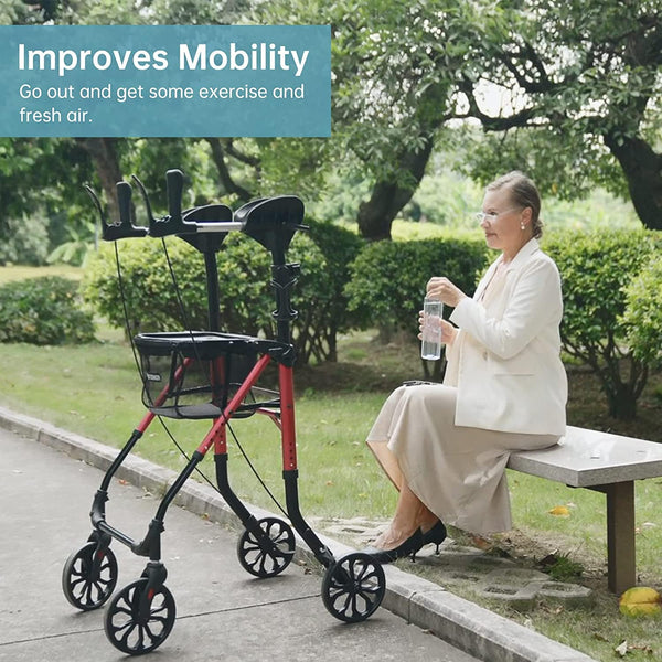 KLD-9215 Dual-Brake Lightweight Upright Walker 8" Wheels