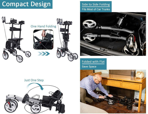 HFK-9223 Dual-Brake Upright Walker 10" Wheels