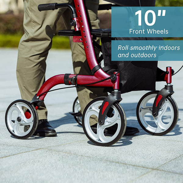 HFK-9210KDB-3 Dual-Brake Lightweight Upright Walker 10" Wheels