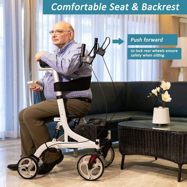 HFK-9211B Dual-Brake Shock-Absorbing Upright Walker 10" Wheels