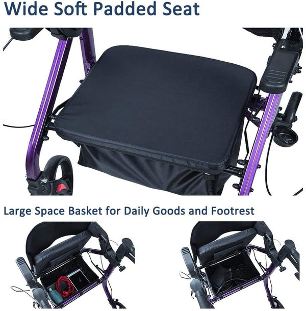 KLD-9269 2-in-1 Rollator Walker 10" Wheels