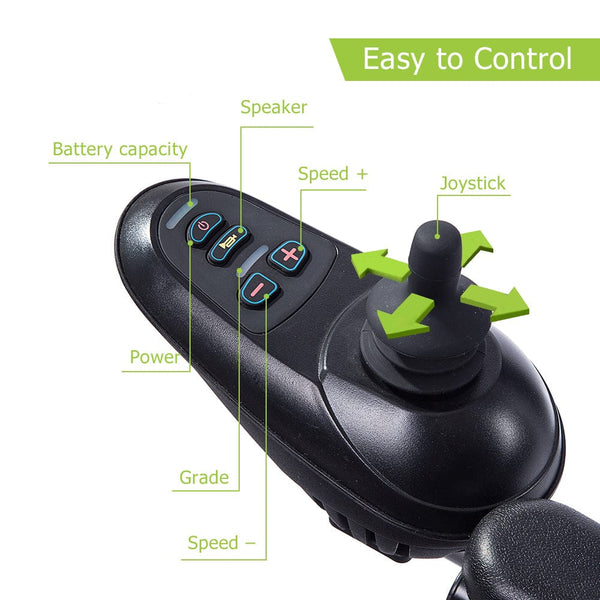 DY01105 2020 Electric Wheelchair, Foldable Powered Wheel Chair, 15 Miles Battery Life with Headrest for Home Outdoor freeshipping - Elenker