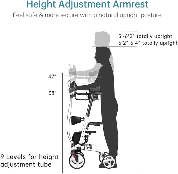 HFK-9210KDB-3 Dual-Brake Lightweight Upright Walker 10" Wheels
