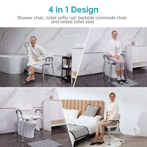 KY-1203B-1 4-in-1 Non-Slip Medical Shower Seat Chair
