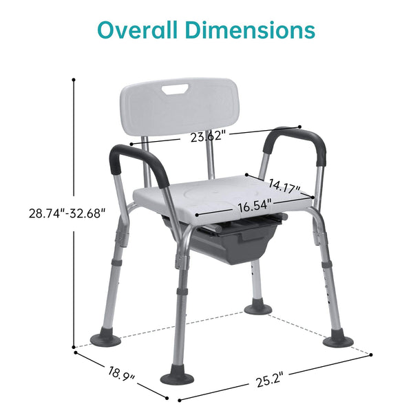 KY-1203B-1 4-in-1 Non-Slip Medical Shower Seat Chair