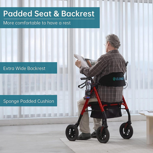 Is the Seat on Elenker Rollator Walker Comfortable for Long Rests?