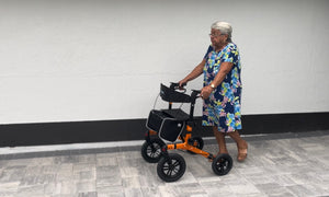 Who should use a rollator walker instead of a standard walker?